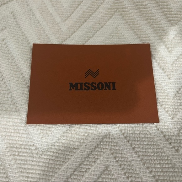 MISSONI Chevron-pattern small cotton-blend tote bag purse luxury vacation - Picture 10 of 16